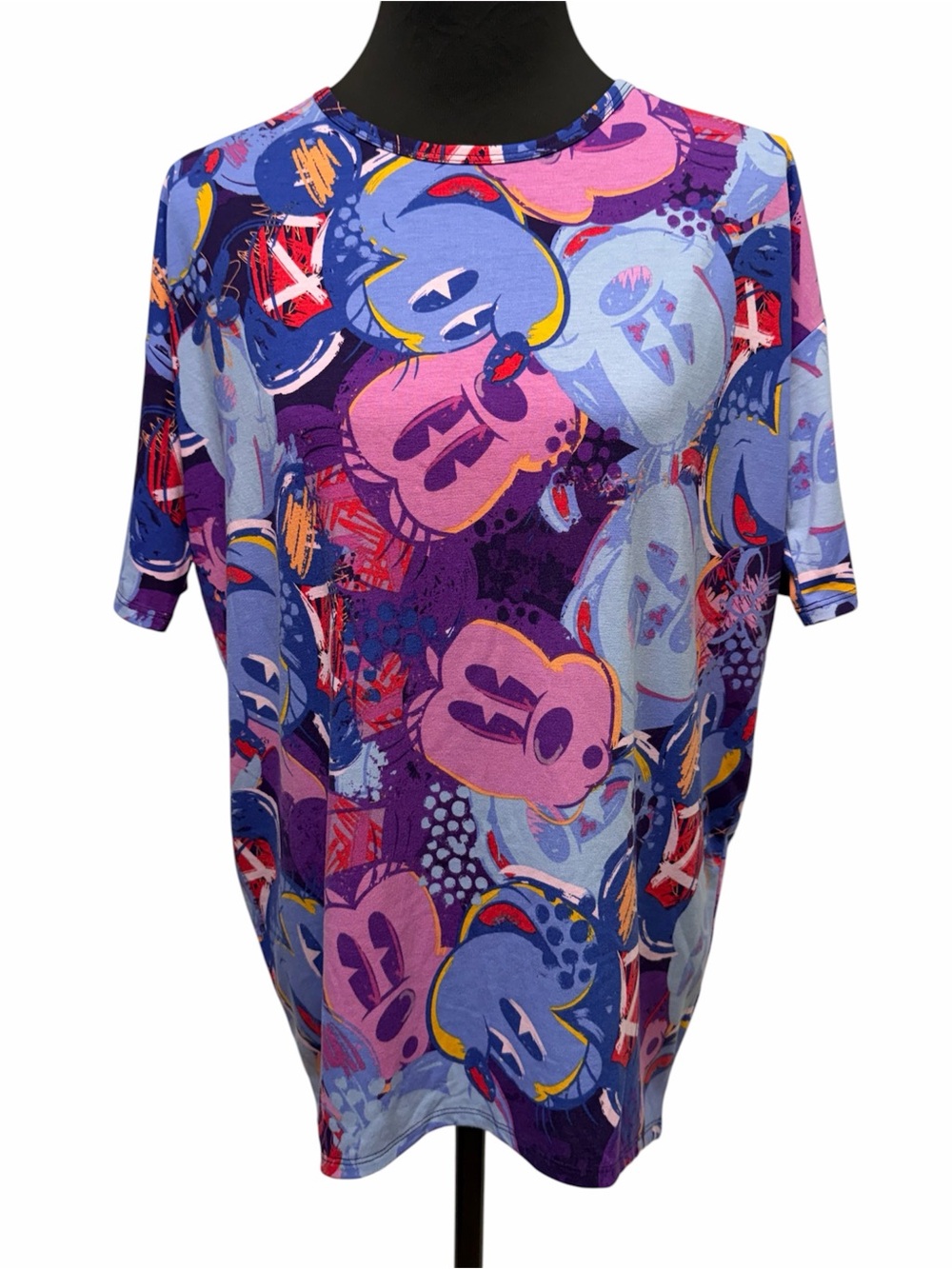 Disney LuLaRoe Irma XXS Purple Blue Mickey Mouse Graphic Tunic Top - Picture 1 of 7
